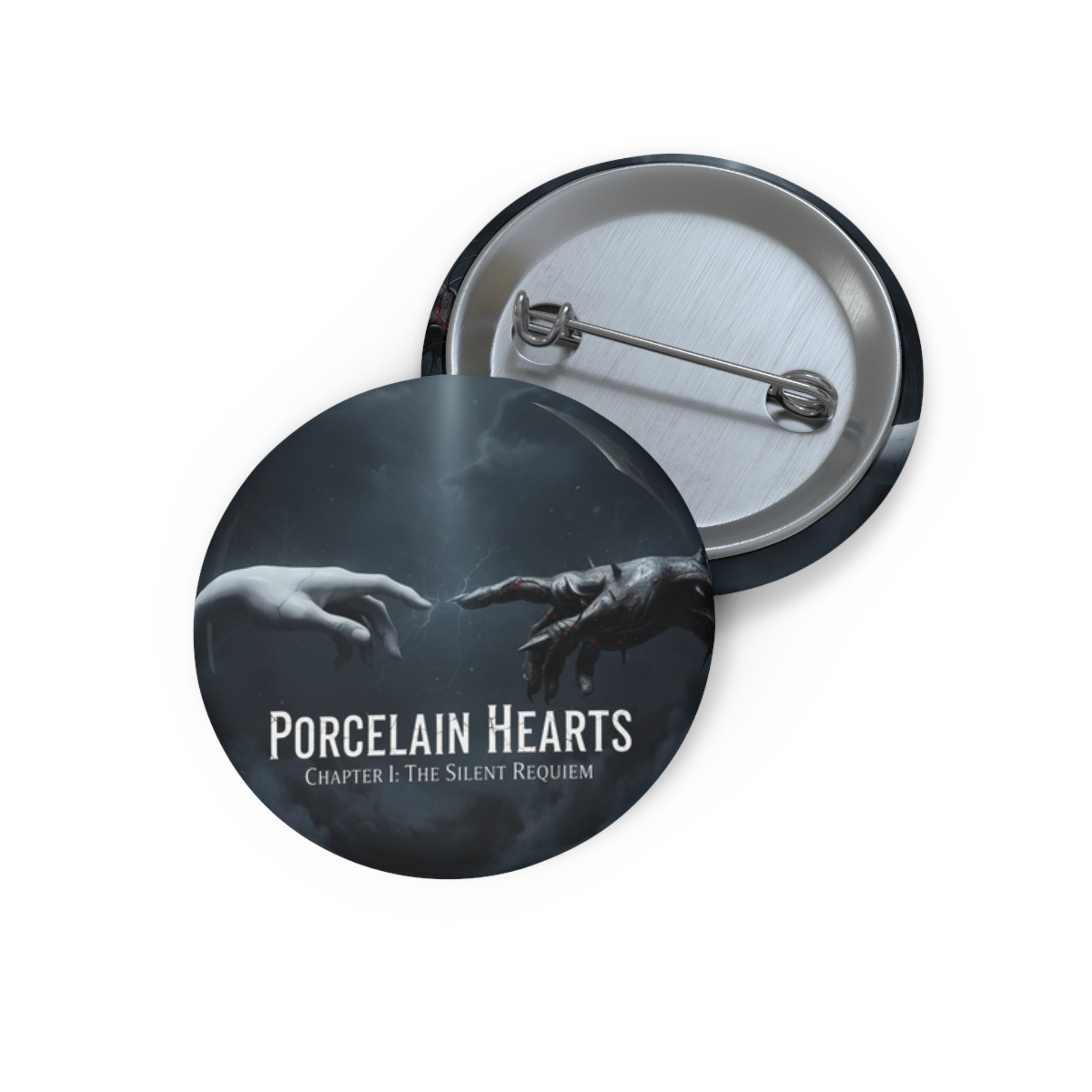 PORCELAIN HEARTS Button Pin - Chapter I: The Silent Requiem